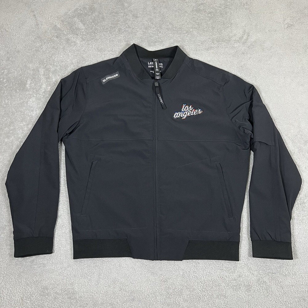 Legends Jacket Mens Small Black Carson Bomber Lined Los Angeles Full Zip